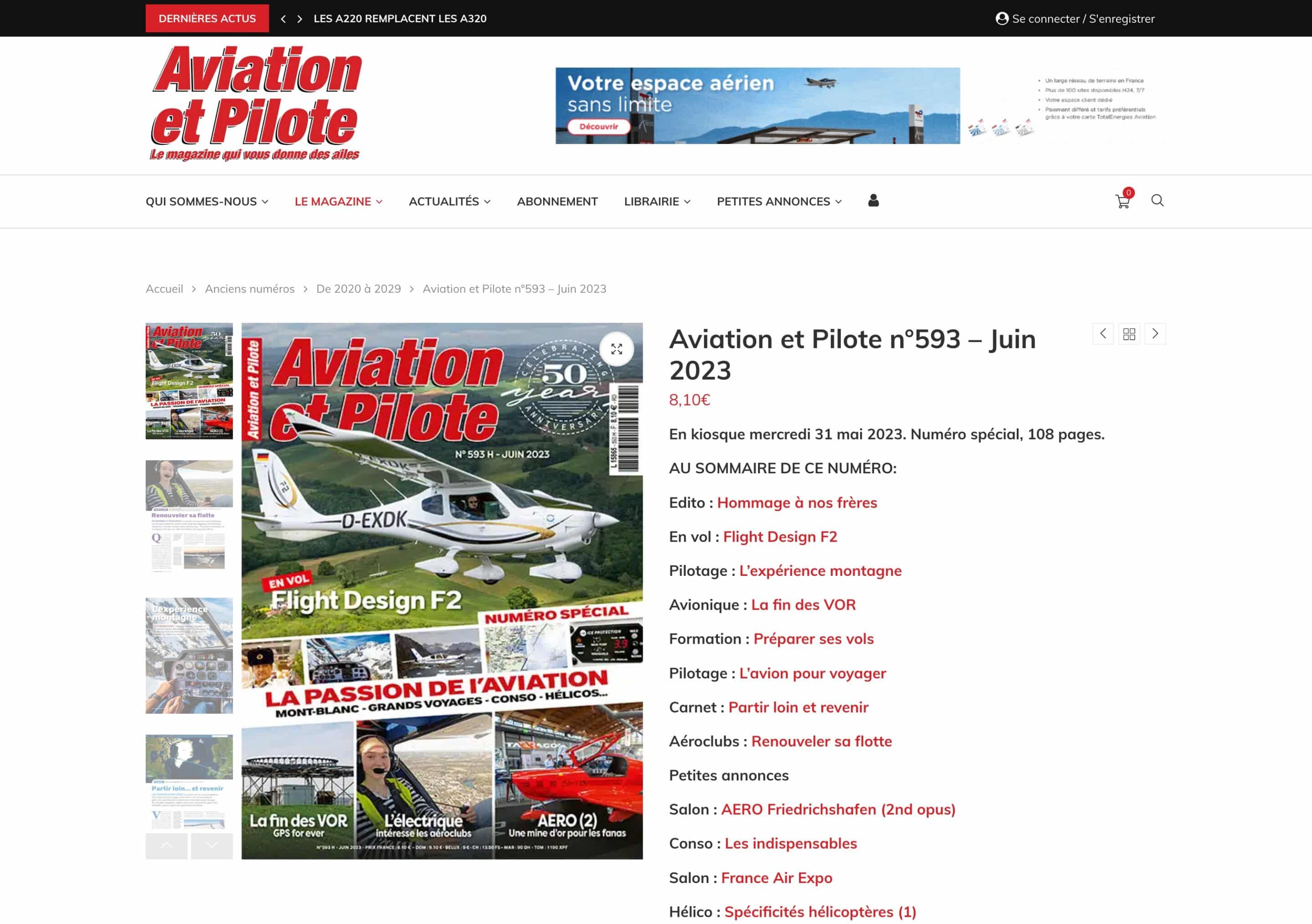 Aviation et Pilote - Boutique en ligne - WordPress